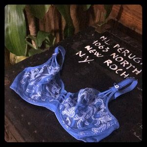 Felina Lingerie 32DD Light Blue Sheer w/Embroidery